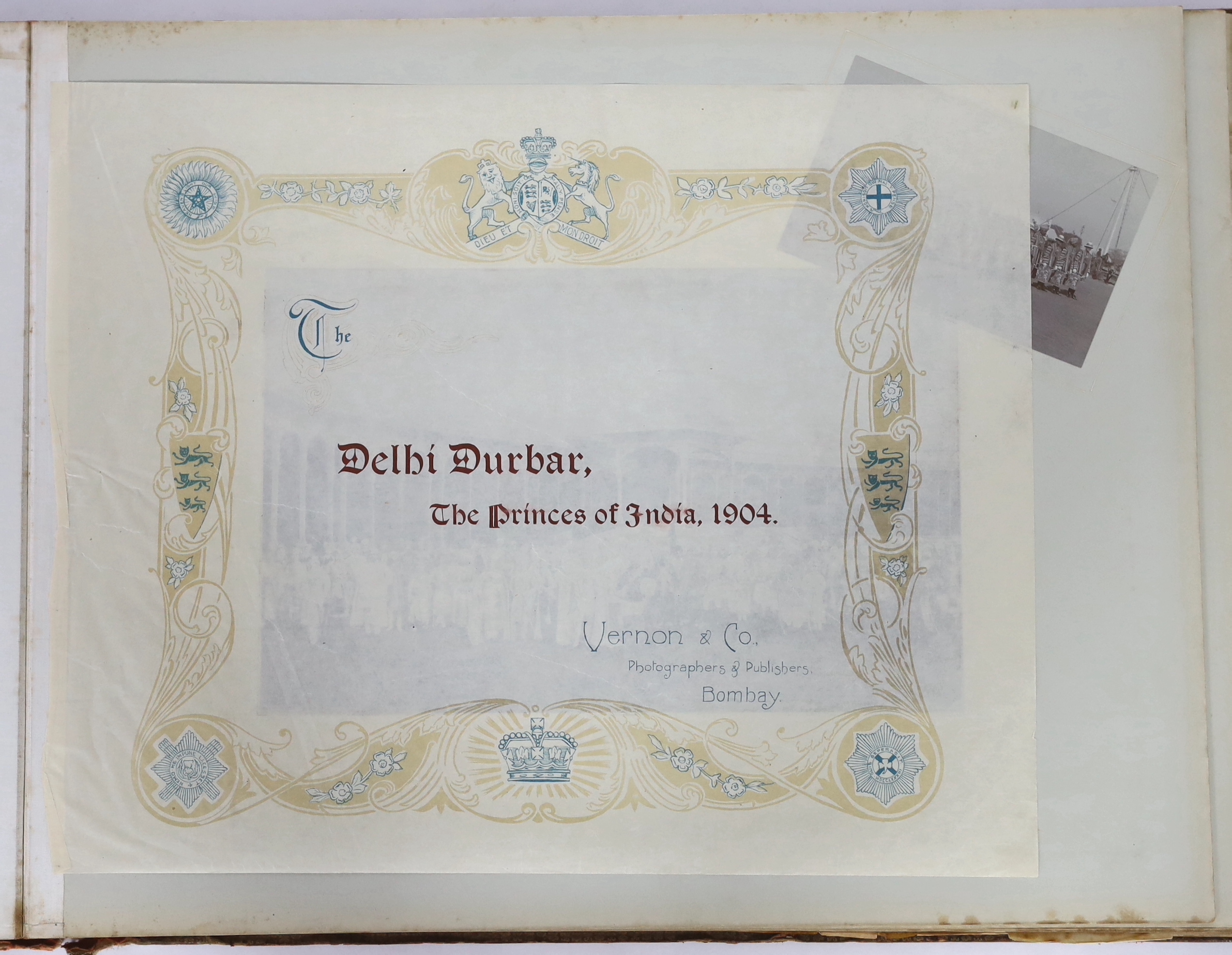 Indian / Royal Interest: VERNON & CO. Souvenir, The Imperial Visit to Delhi. Calcutta: Bombay, Vernon & Co, [1912].